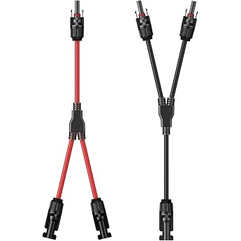 Y Cable Solar Y Connector Solar 6 mm2 Y Cable 10AWG Solar Y Cable 1 Pair 1Y2 SolarY Cable 6 mm2 MMF and FFM for PV Modules Red + Black