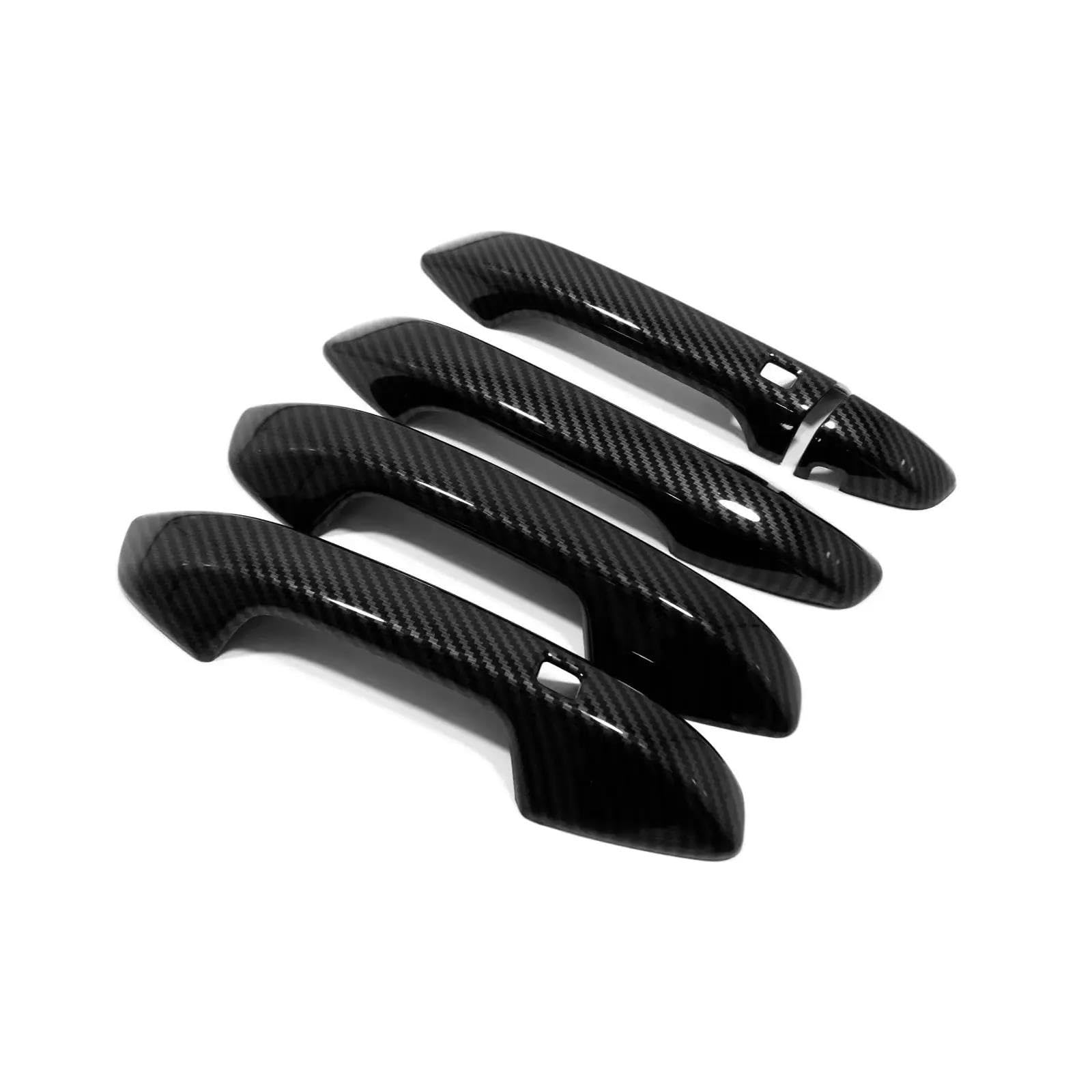 JTWMTY for Kia for Seltos for Forte for Cerato K3 2019-2024 ABS Glossy Black Door Handle Cover Sticker Car Accessories(Carbon Fiber Black)