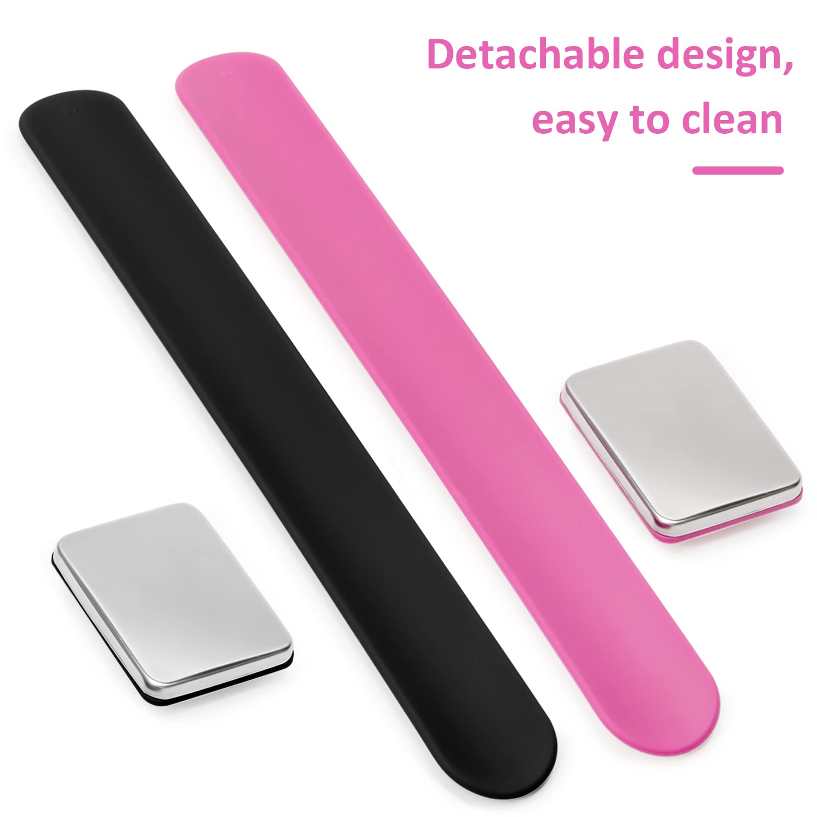2 Punteruoli Magnetici Da Polso Per Cucito – Rosa E Nero, Porta Aghi - 3
