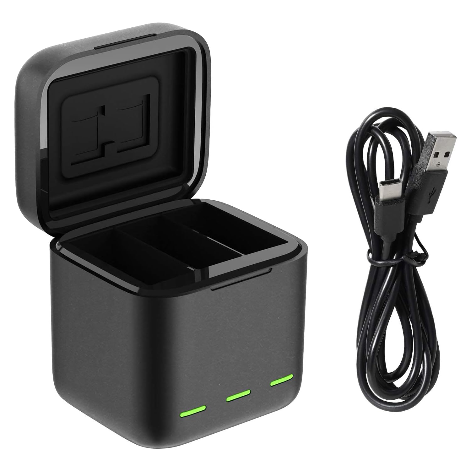 KACA Battery Charger 3-Channel USB Battery Quick Charger with Type-C Cord for GoPro Hero 13 Black, Batteries Storage Carrying Case Compatible with Go Pro 13 Camera (Only Charger)-image-20