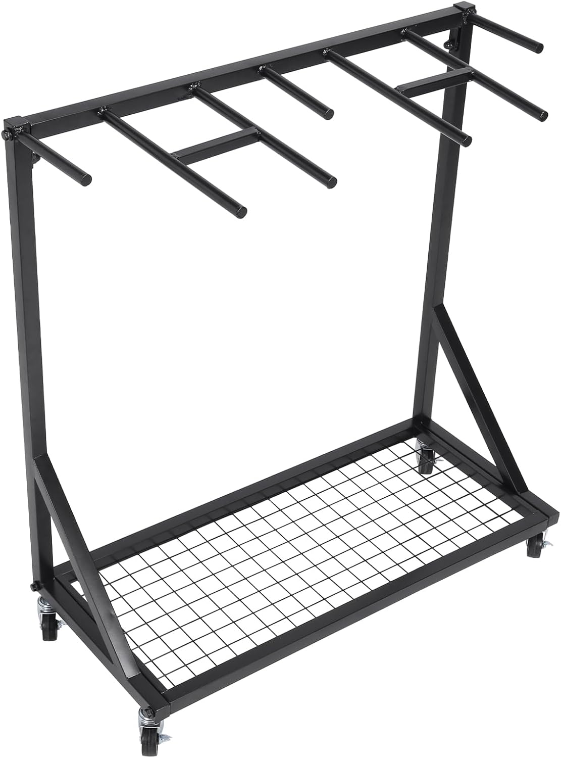 Tennis Racket Storage Organizer Holder Rack with Wheels Rolling Mobile Sports Equipment Cart for School/Gym/Training Ground