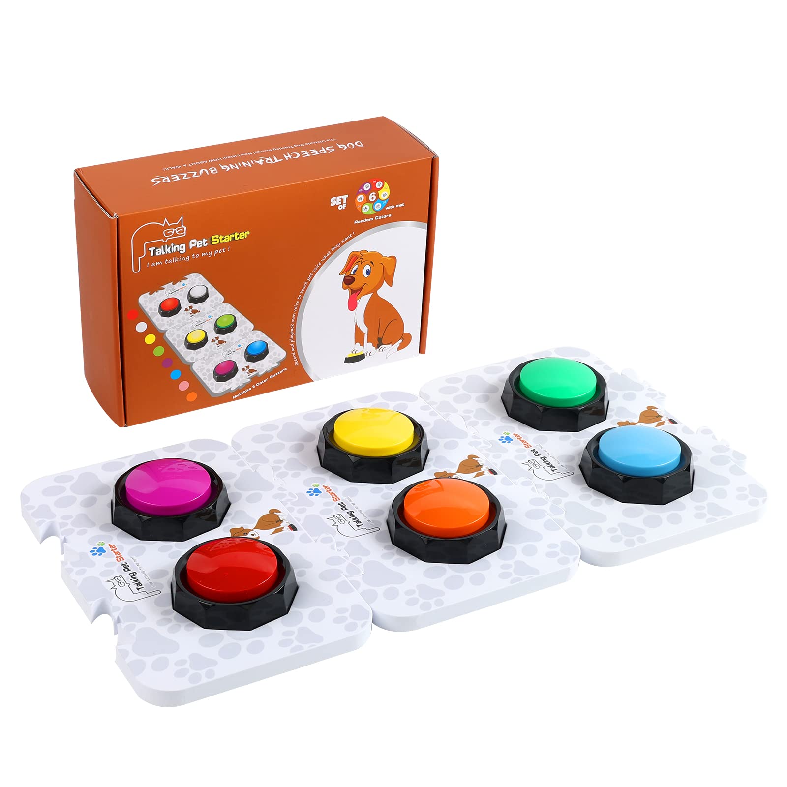 Buy KiViRap Set of 6 Color Dog Buttons with Three Mats and StickersDog