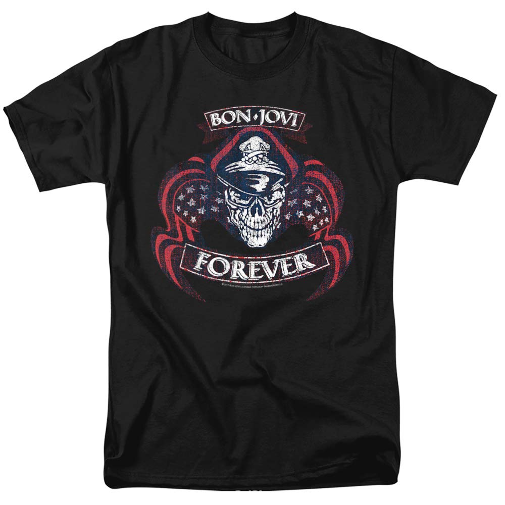 Bon Jovi Forever Skull Unisex T Shirt, Black, XXXXX-Large