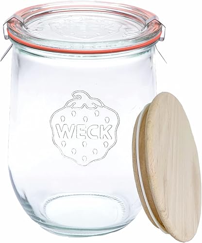 Miniatura 6 de Weck Tarro de tulipanes - Tarros de masa agria para masa madre - 1 tarro transparente grande WECK 745 con boca ancha - 1 litro incluye tapa de