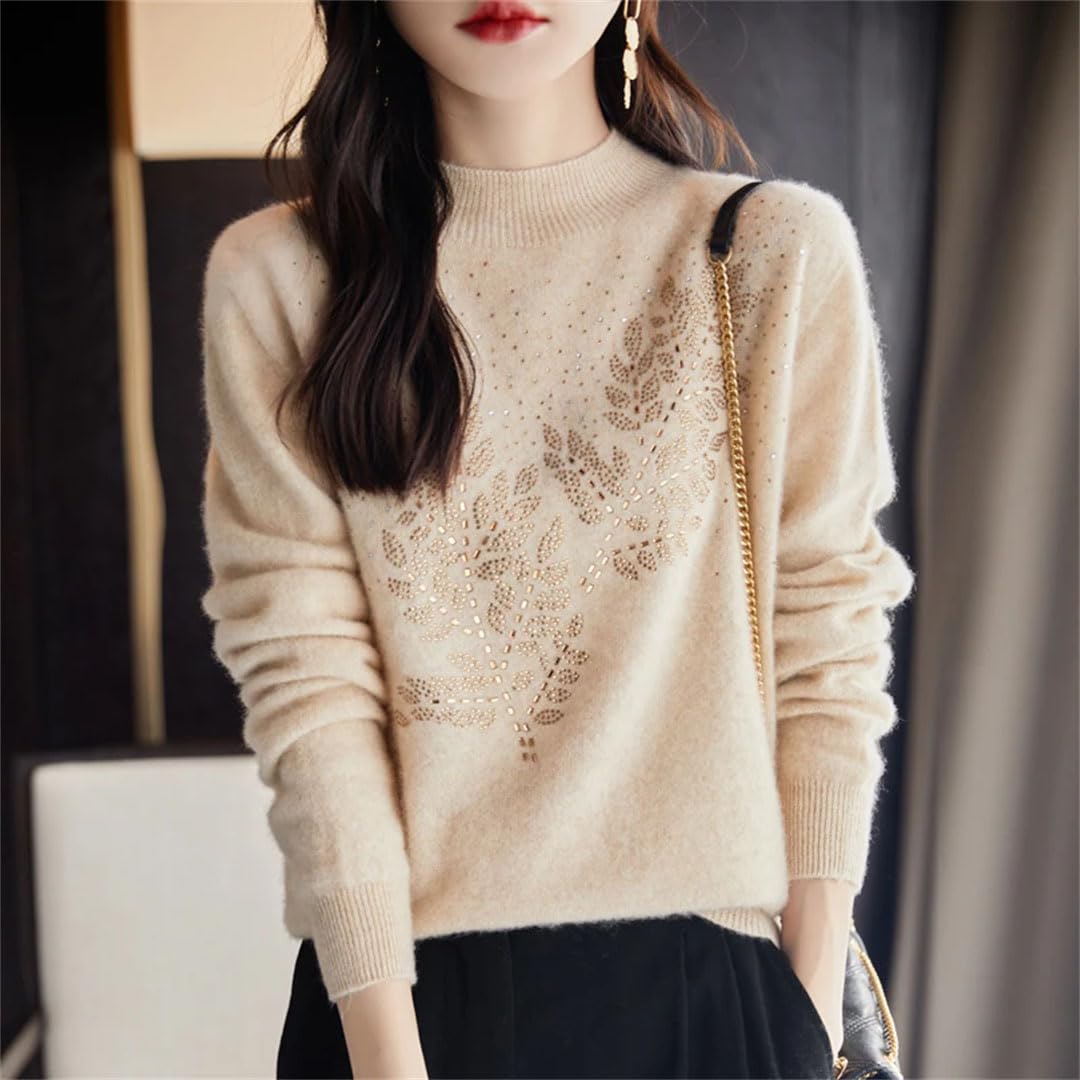 Maglione da donna autunno inverno lana girocollo manica lunga casual caldo maglione sottile