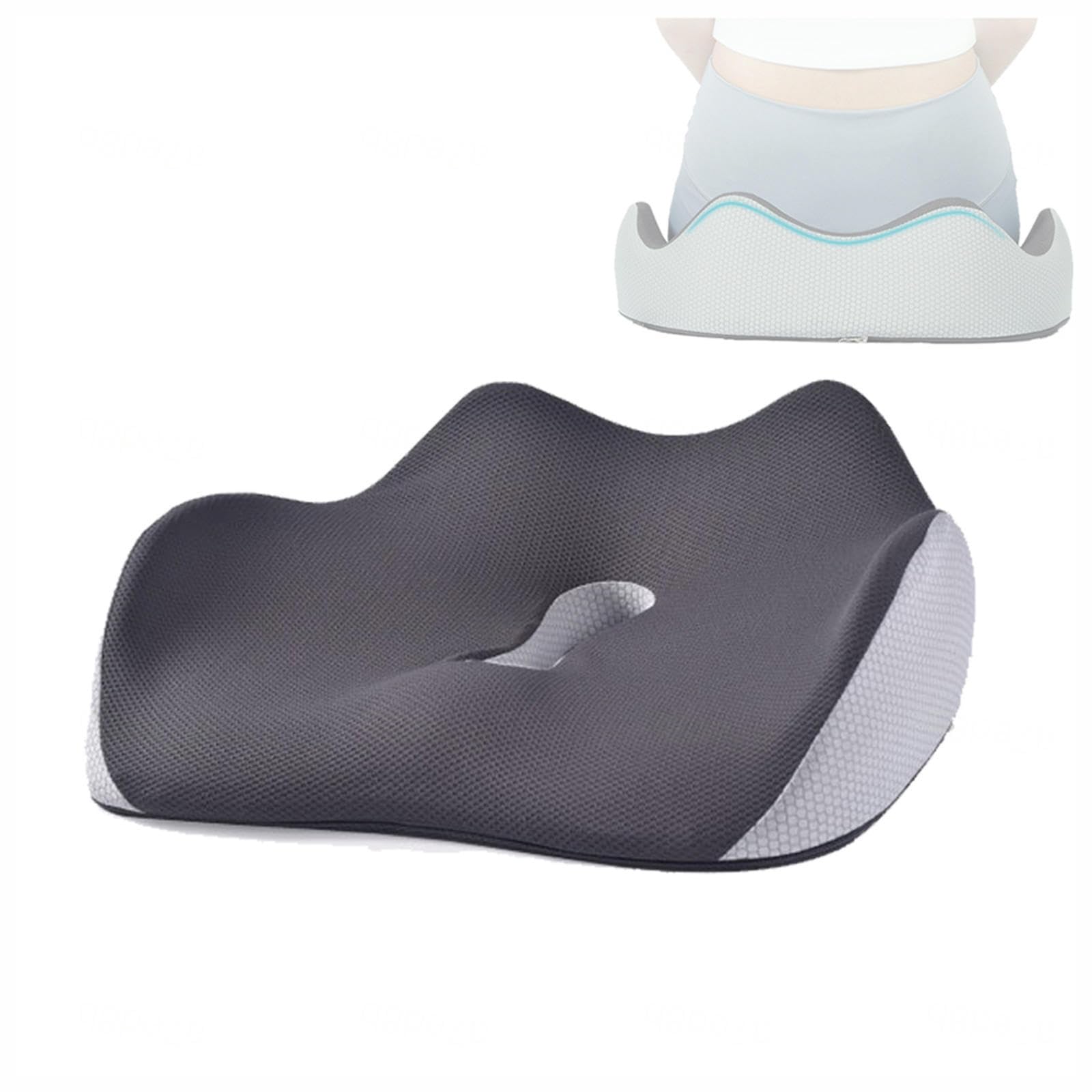 HAZARA Cojín Antiescaras, Cojin para Silla Oficina para Alivio De Presión, Cojin Ergonomico Silla Oficina para Cadera,Cóccix,Ciática,A-Gray