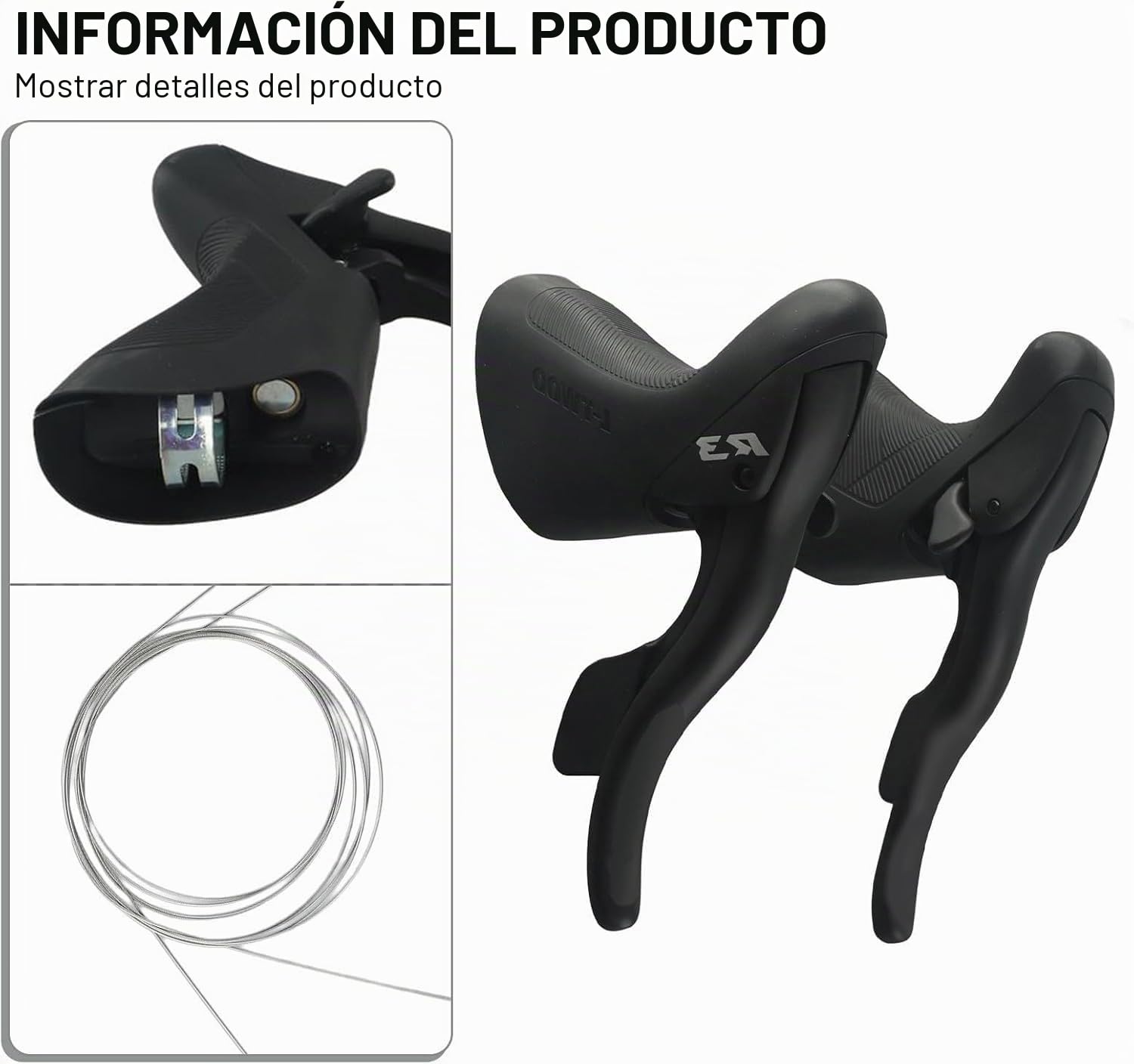 L-TWOO Palanca de cambio para bicicleta de carretera, R2/R3/R5/R7 2 x 7/8/9 velocidades para bicicleta de carretera, compatible con desviador (R2)
