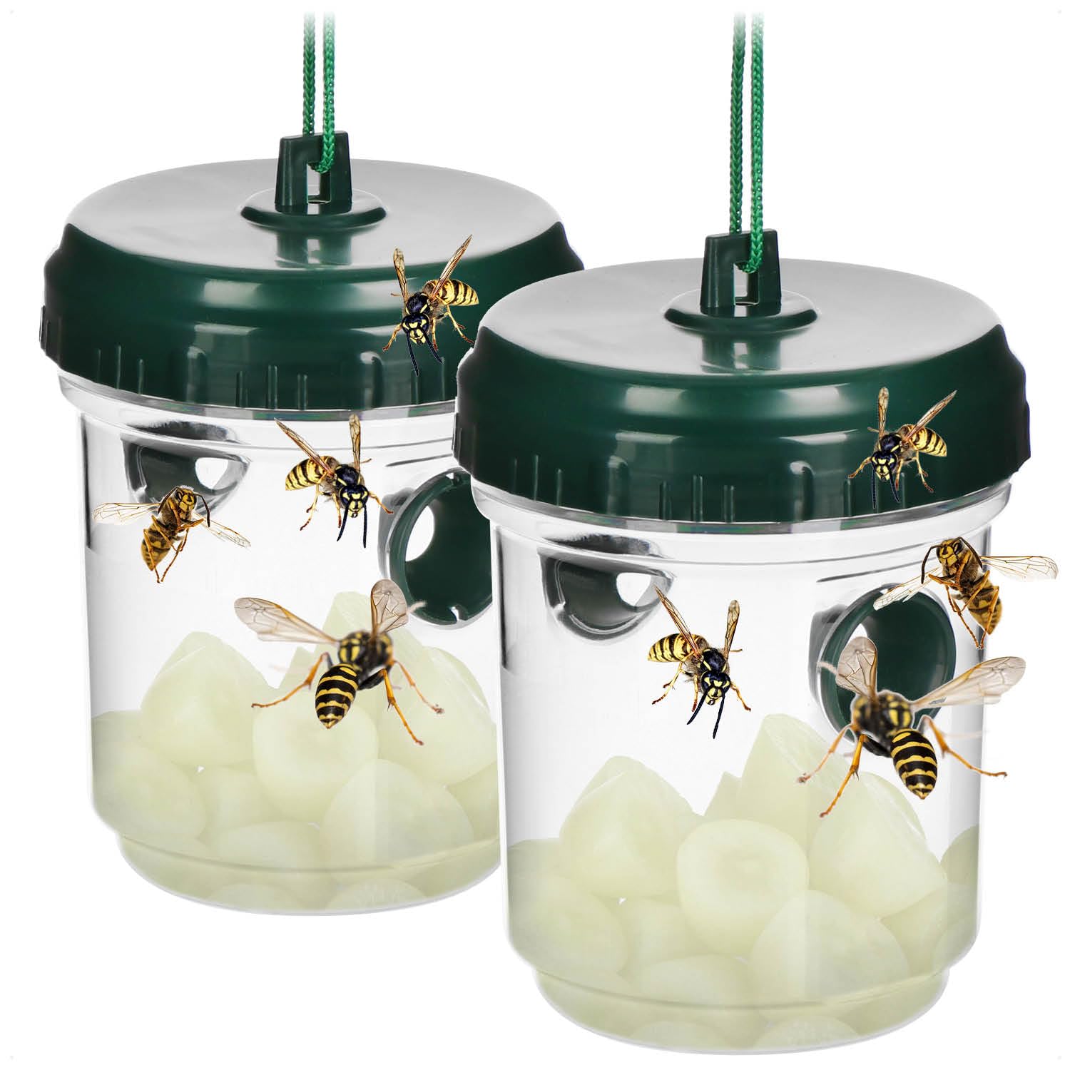 com-four® 2 zywolowne pulapki na osy, naturalna ochrona na zewnatrz | do zawieszenia lub postawienia - dzialanie 360°