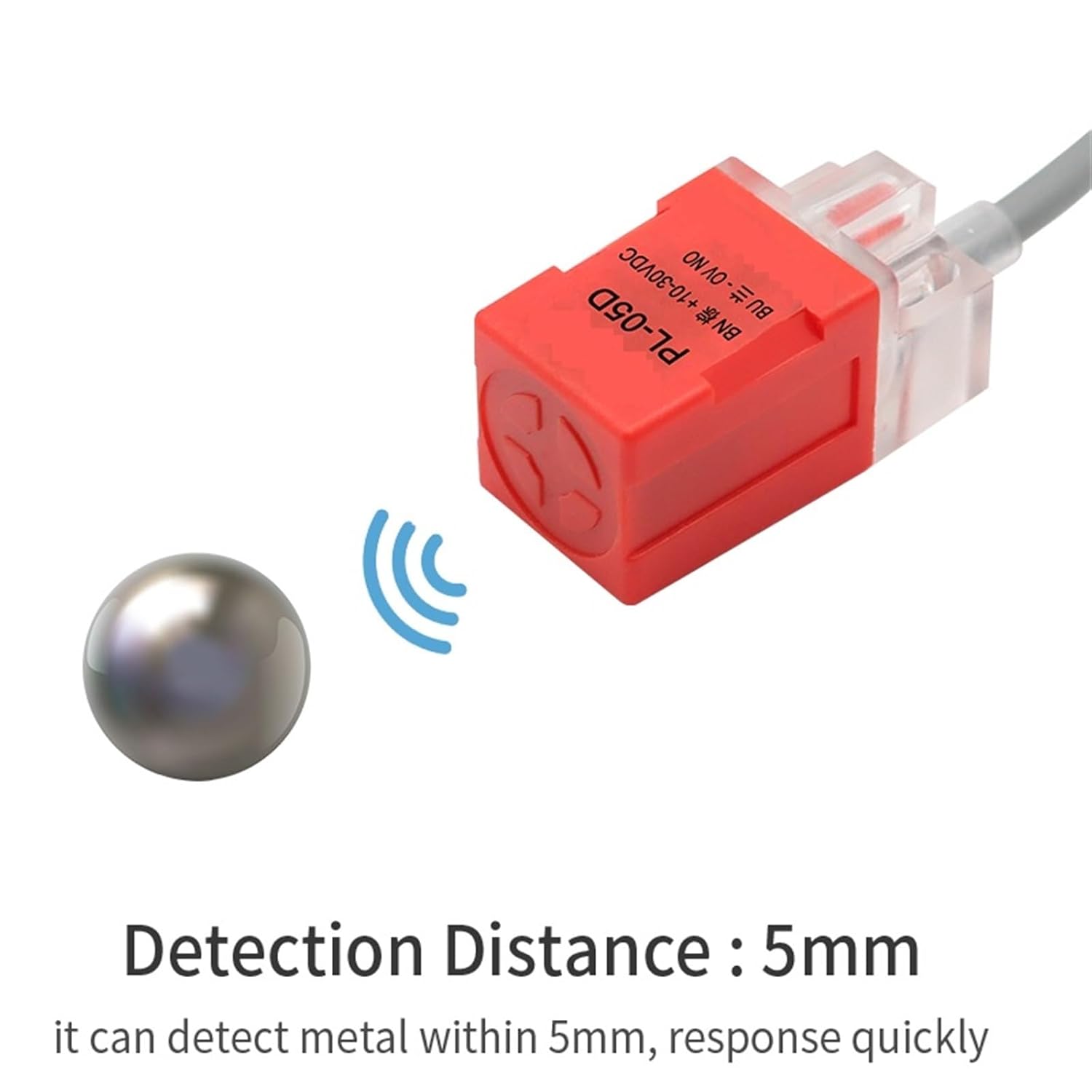 1pcs 3D Printer DIY PL-05/08 Serise Square Inductive Proximity Sensor Switch Bed Leveling Probe NPN NC DC 10-30V(PL-05N)