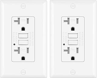 [2 Pack] BESTTEN Tamper-Resistant GFCI Receptacle Outlet, 20A/125V/2500W, Wall Plates Included, ETL Listed, White - coolthings.us