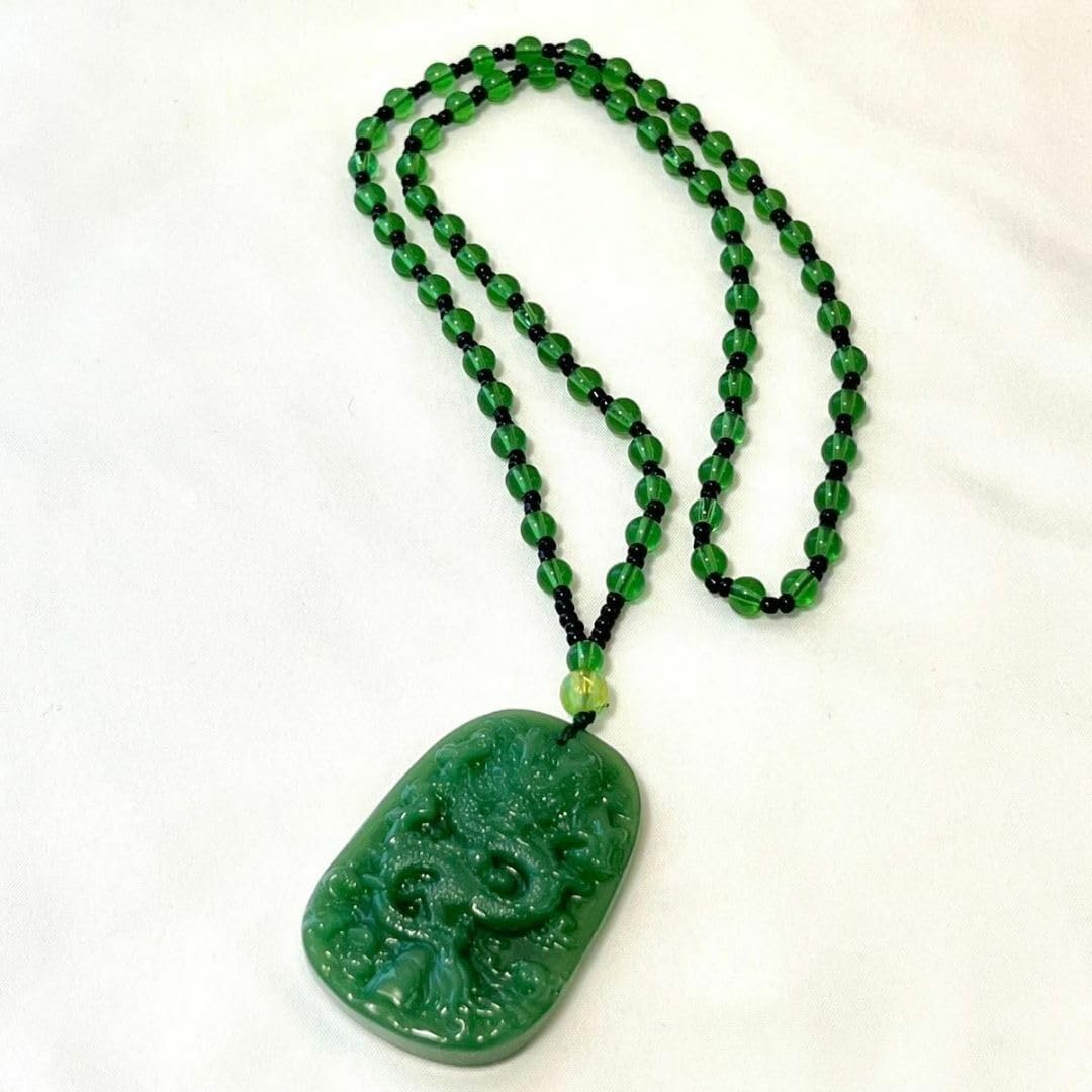 Amazon.co.jp: ヒスイ 翡翠 龍 ネックレス ドラゴン 開運 魔除け