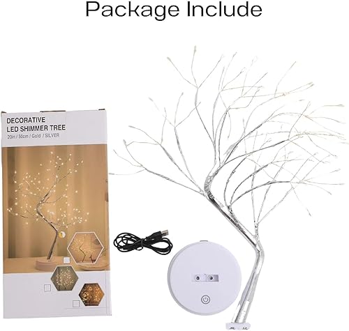 Miniatura 6 de Árbol bonsái de luz para decoración de habitación, 108 luces LED de hadas, lámpara de árbol de luciérnaga de 20 pulgadas, funciona con batería y