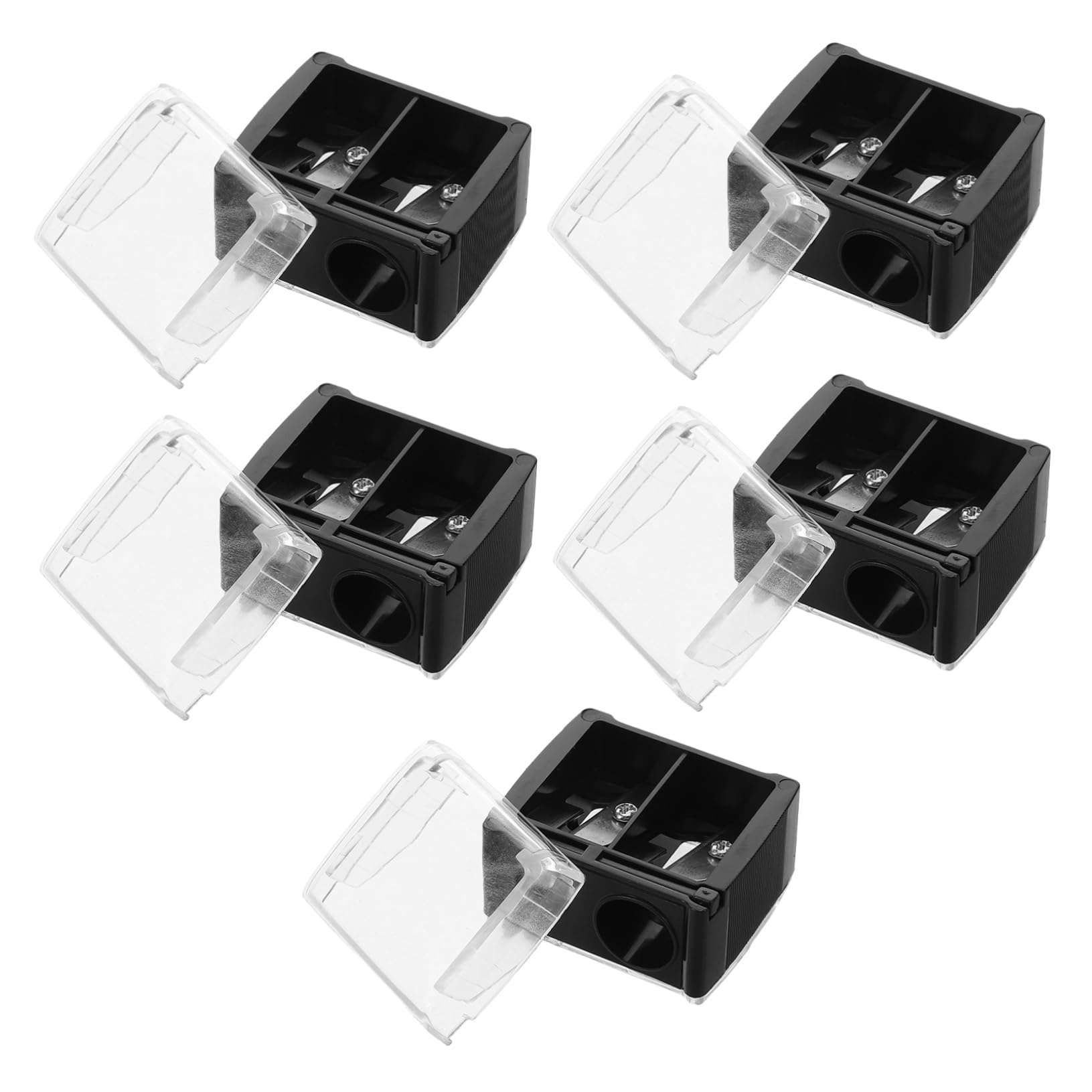 NOLITOY 5pcs Dual Hole Eyebrow Pencil Sharpener Portable Makeup Tool for Lip Liner Eyeliner Handheld Reusable for Women on The Go