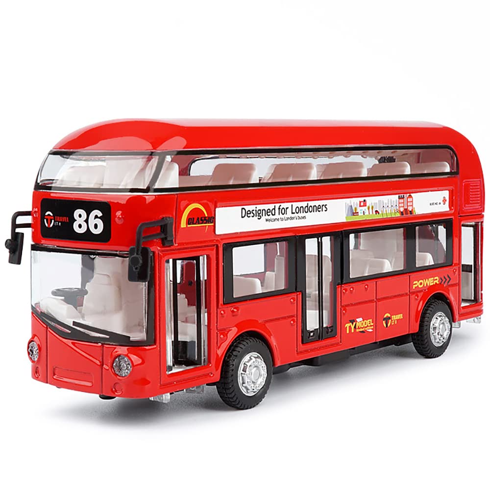 Diecast Metal Alloy London Long Bus Double Decker Bus Light & Music Open Door Collection Bus Toys for Boy Kids (B0CXDVKKH3) Amazon Price History, Amazon Price Tracker