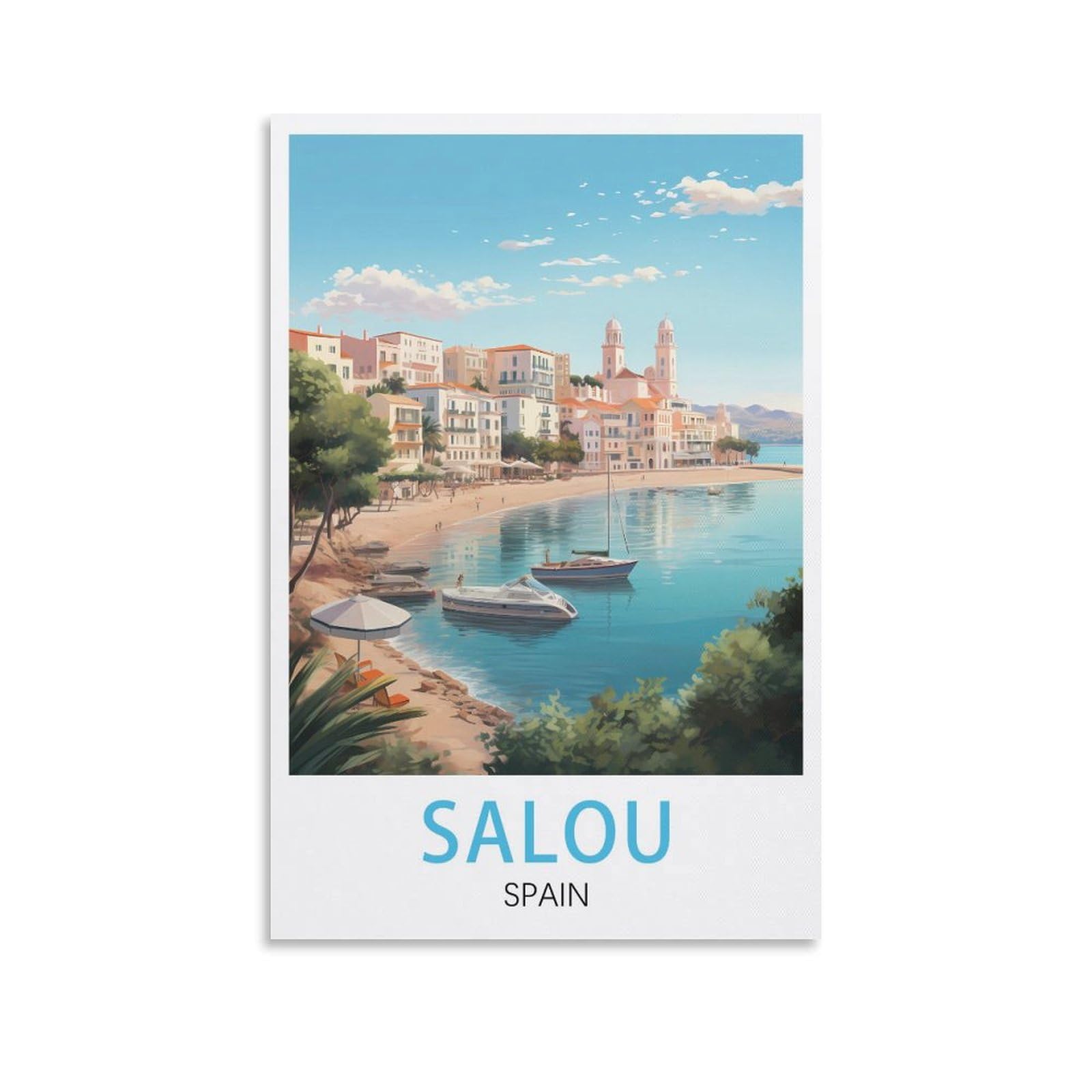LHJOIUN Salou Spain Vintage Travel Posters 08x12inch(20x30cm) Art Canvas Print For Living Room Bedroom Home Decoration Modern Art