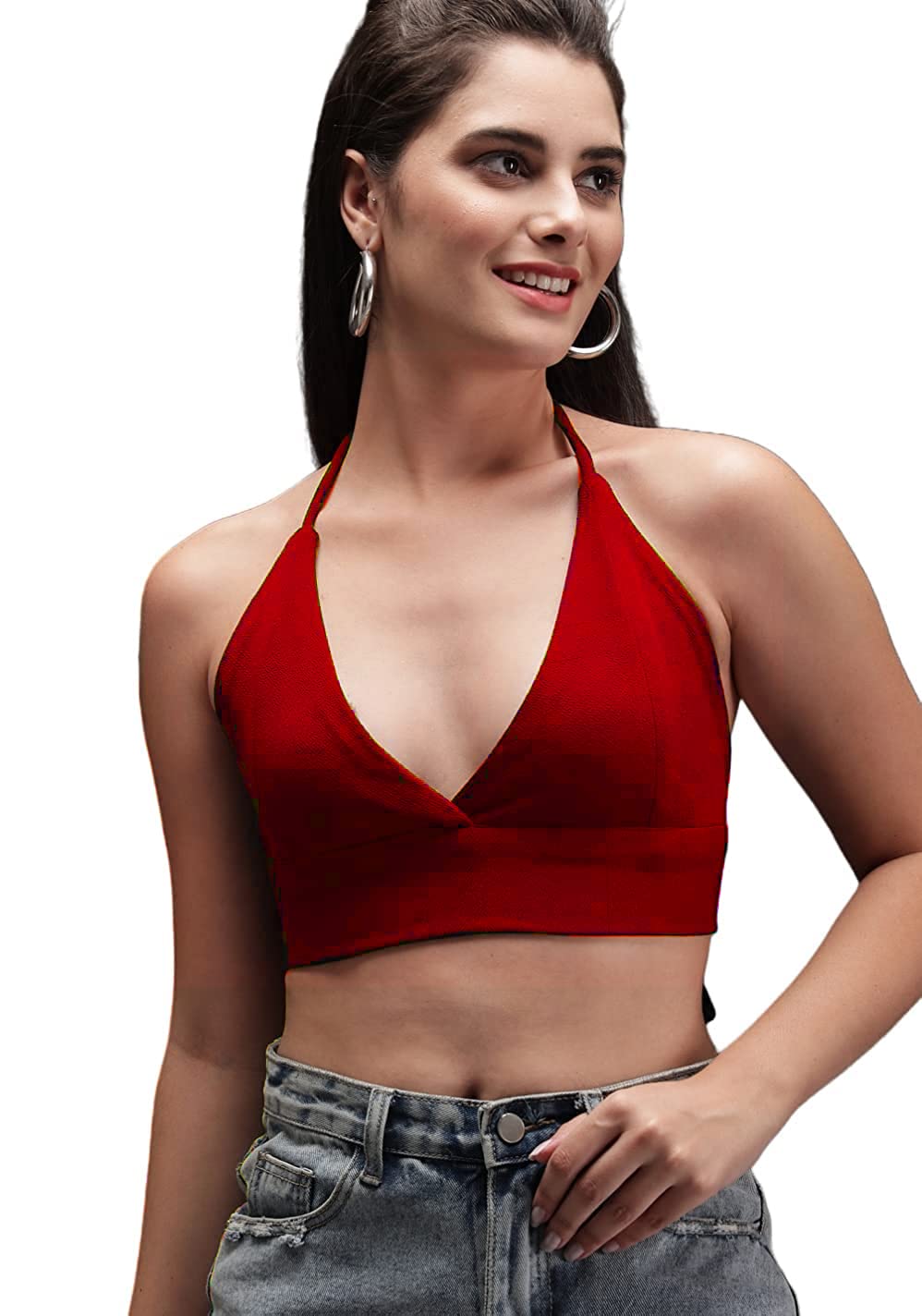 Istyle Can Sleeveless Solid Women Trendy Top Lycra Blend Women's Crop Cami Tank Top