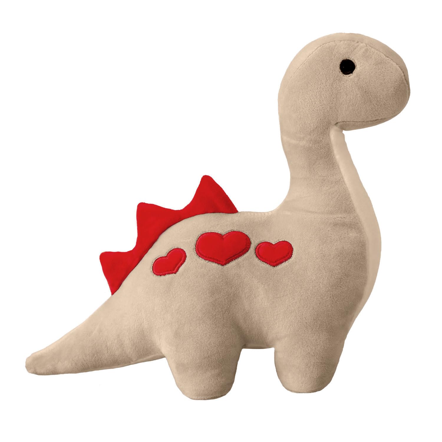 VFM - Valentines Soft Toy Dinosaur Grey Diplodocus With Love Hearts - Plush Toy Dinosaur, Cute Stuffed Animal, Dino Plushie, Gifts for Birthday, Valentine's Day Christmas Grey Diplodocus 30cm