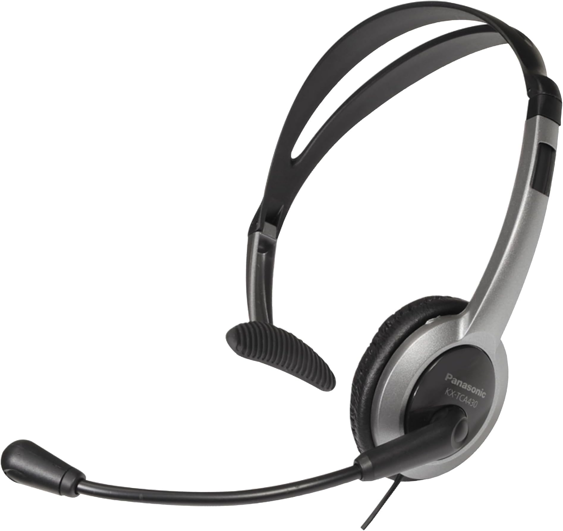 Panasonic Comfort Fit Headset for TCA Series Cordless Landline Phones,Foldable Headset with Flexible Noise-Cancelling Microphone and Volume Control,2.5 mm Plug,Grey/Silver KX-TCA430,(Pack of 10)