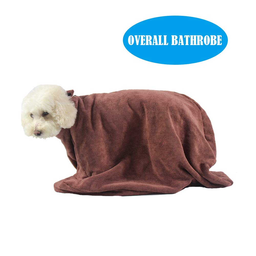 Dog Bathrobe Towel,Microfiber Dog Bag,Bathrobe Absorbent Zipper for Puppy Small Medium Dogs
