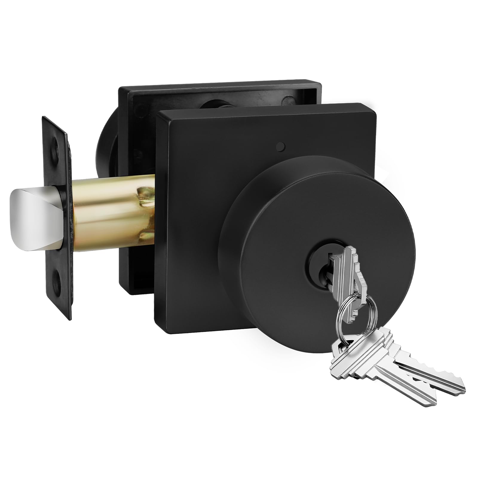 Photo 1 of *** MISSING HARDWARE***Goldenwarm Keyed Entry Door Knob with Lock - Matte Black Door Knobs for Front Door, Bedroom, Interior & Exterior Doors, Heavy Duty Zinc Alloy 1 Pack