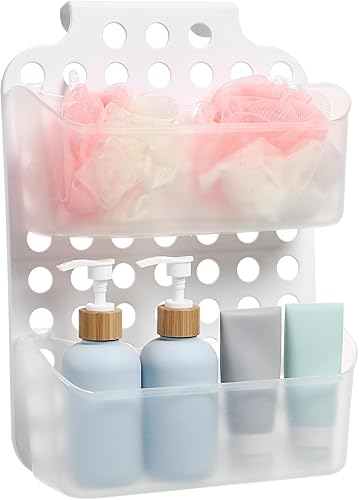 Cesta de ducha colgante ajustable para colgar sobre la puerta, organizador de ducha, estante de almacenamiento de baño, estante con cestas