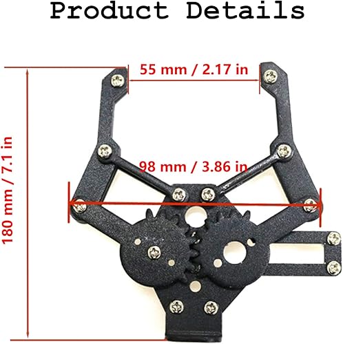 Miniatura 3 de Garra mecánica de robot de metal de alta calidad/brazo de abrazadera/pinza con servo de alto par, pieza de robótica/modelo de accesorios para