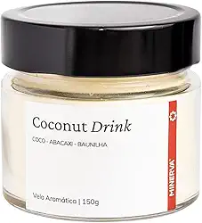Vela Aromatica Artesanal Perfumada - 150g - Minerva Candles (Coconut Drink)