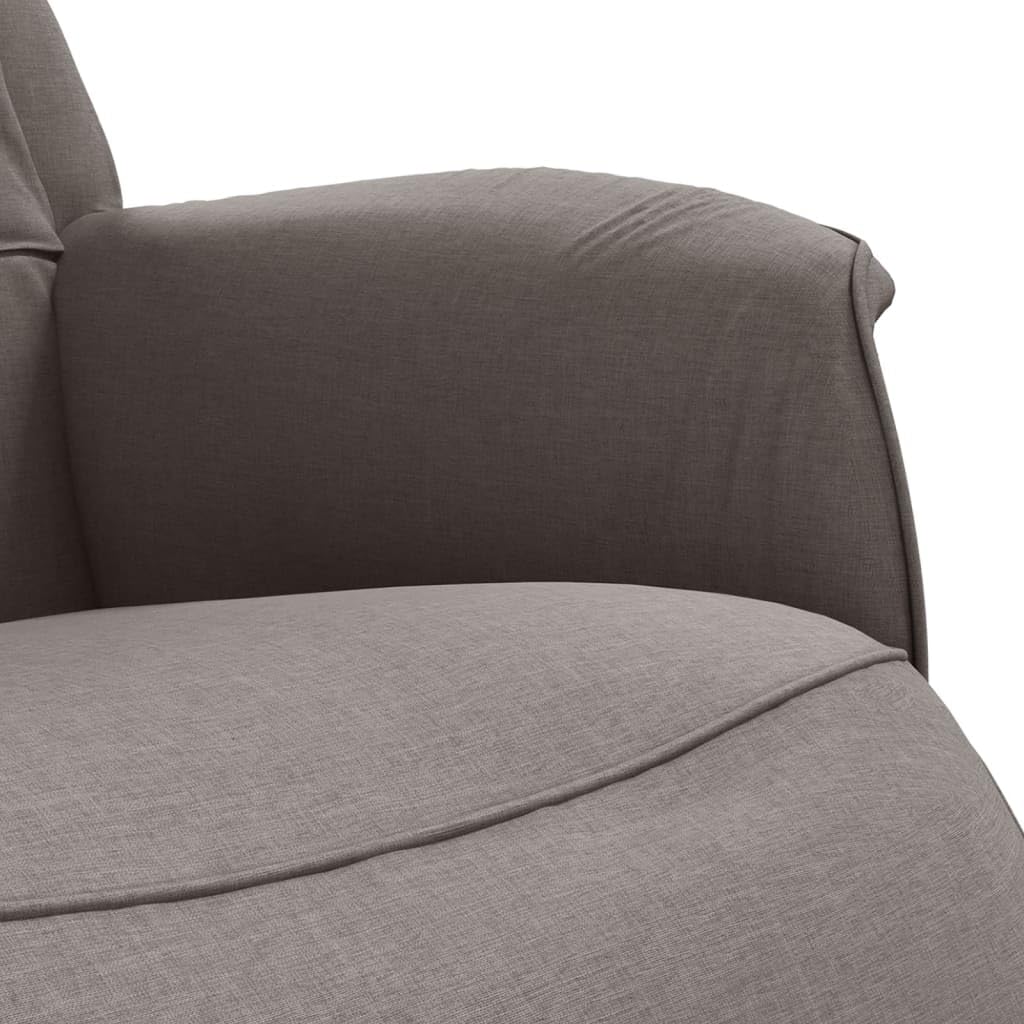Sillón de relax con reposapiés, 71 x 91 x 105 cm, funda de tela, estructura de metal, cómoda silla giratoria para salón, dormitorio, oficina