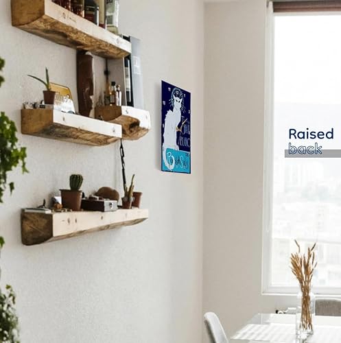 Miniatura 4 de 3dRose Wall Clock Silent - 10 inch - Tournee Chat Blanc Parody Le Chat Noir - Distressed - Vintage Poster Art - Le Chat Blanc