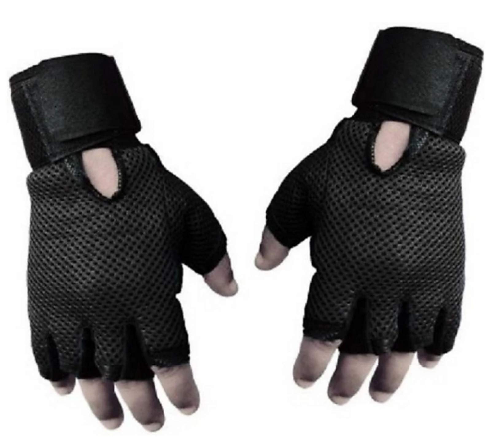 Mra Fashion ZaySoo Leather Gym Gloves with Wrist Support Palm Support (Black, Free Size) (B07KB53H2C) Amazon Price History, Amazon Price Tracker
