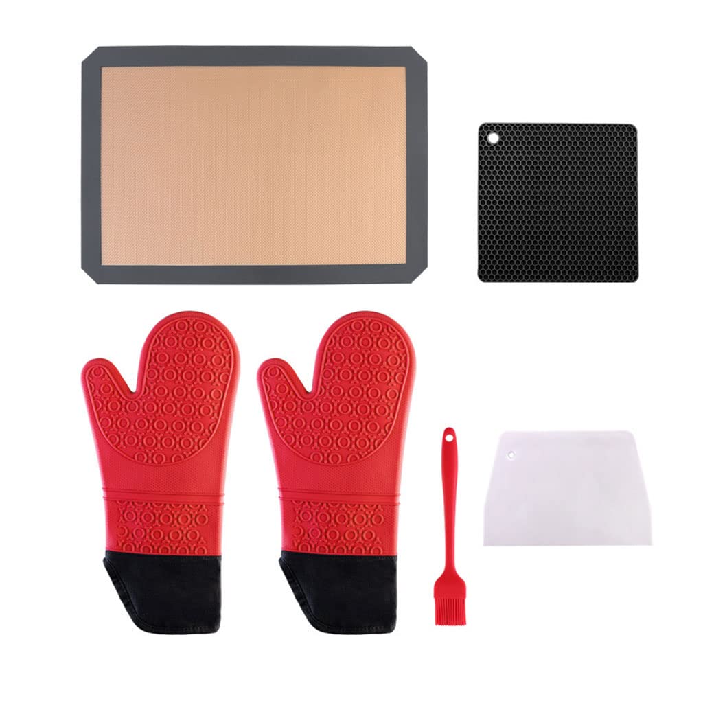 MNSRUU Lot De 2 Gants De Cuisine Et Porte-casseroles Résistants à La Chaleur Pour Noël, Cuisine, Barbecue, Barbecue