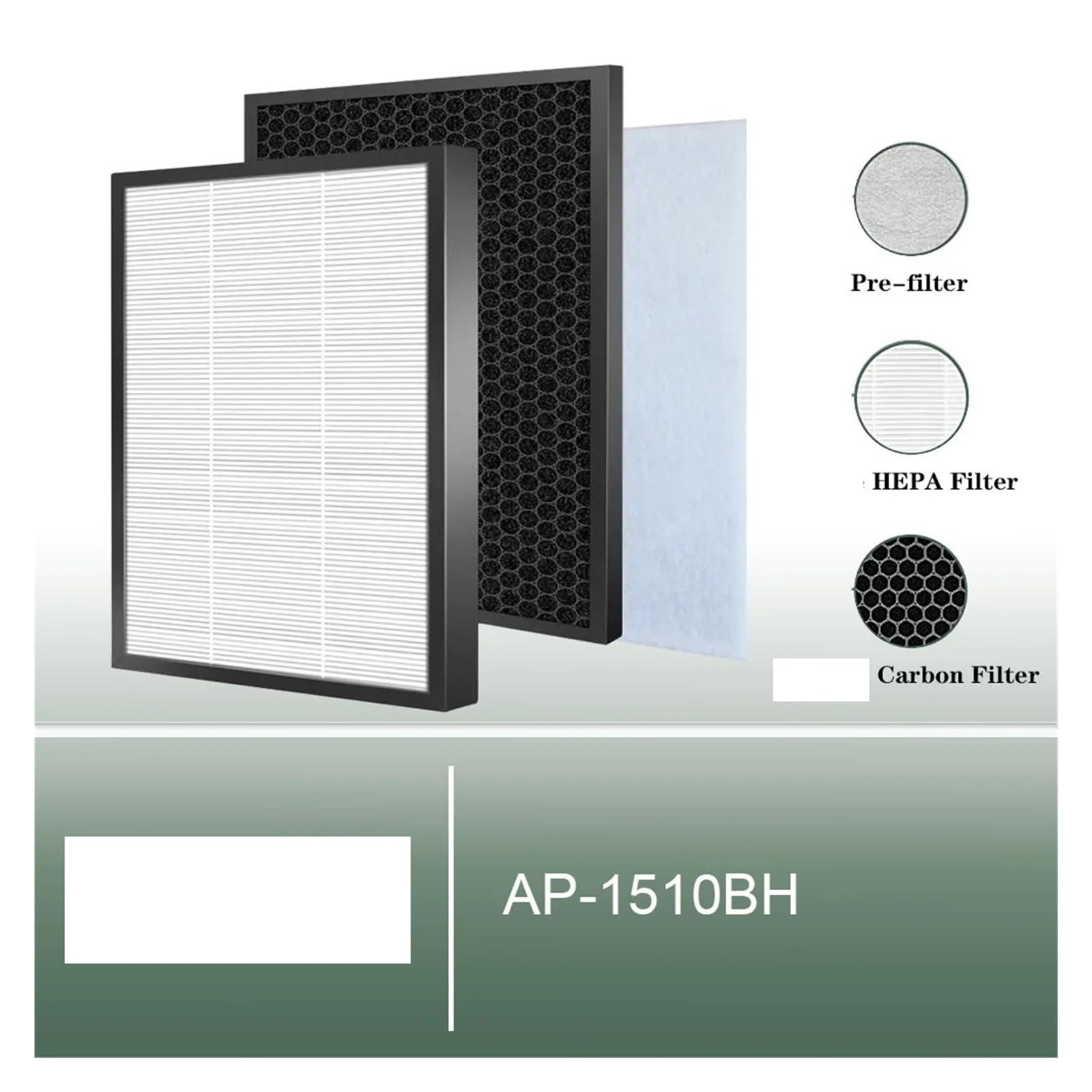 Compatible con Coway, Purificador De Aire Modelo AP-1510BH AP1510BH, Reemplazando El Filtro HEPA Y El Filtro De Carbón