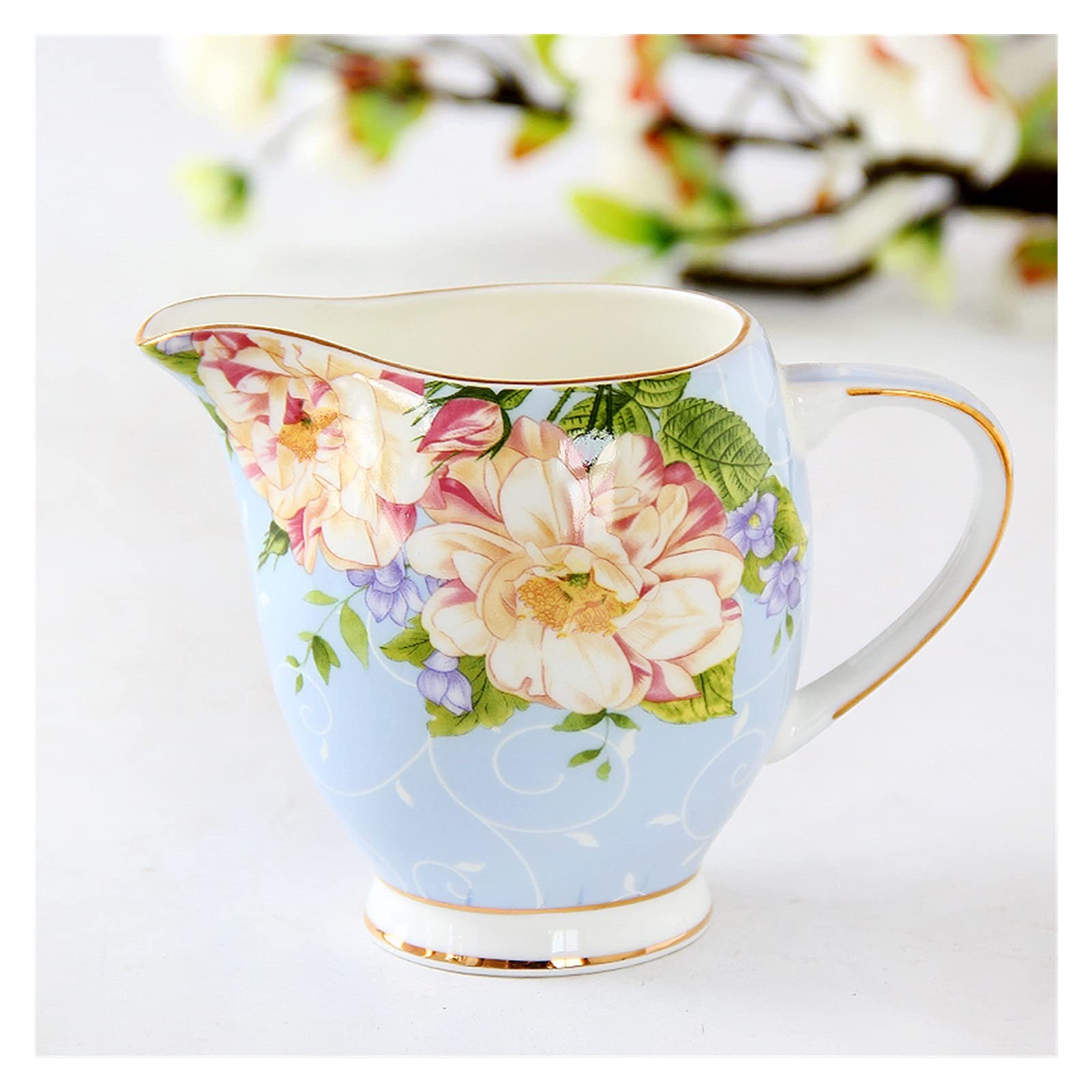Service à café en Porcelaine, pichet à Lait, pichet à thé en céramique pour la Maison (Fuji 270ml)