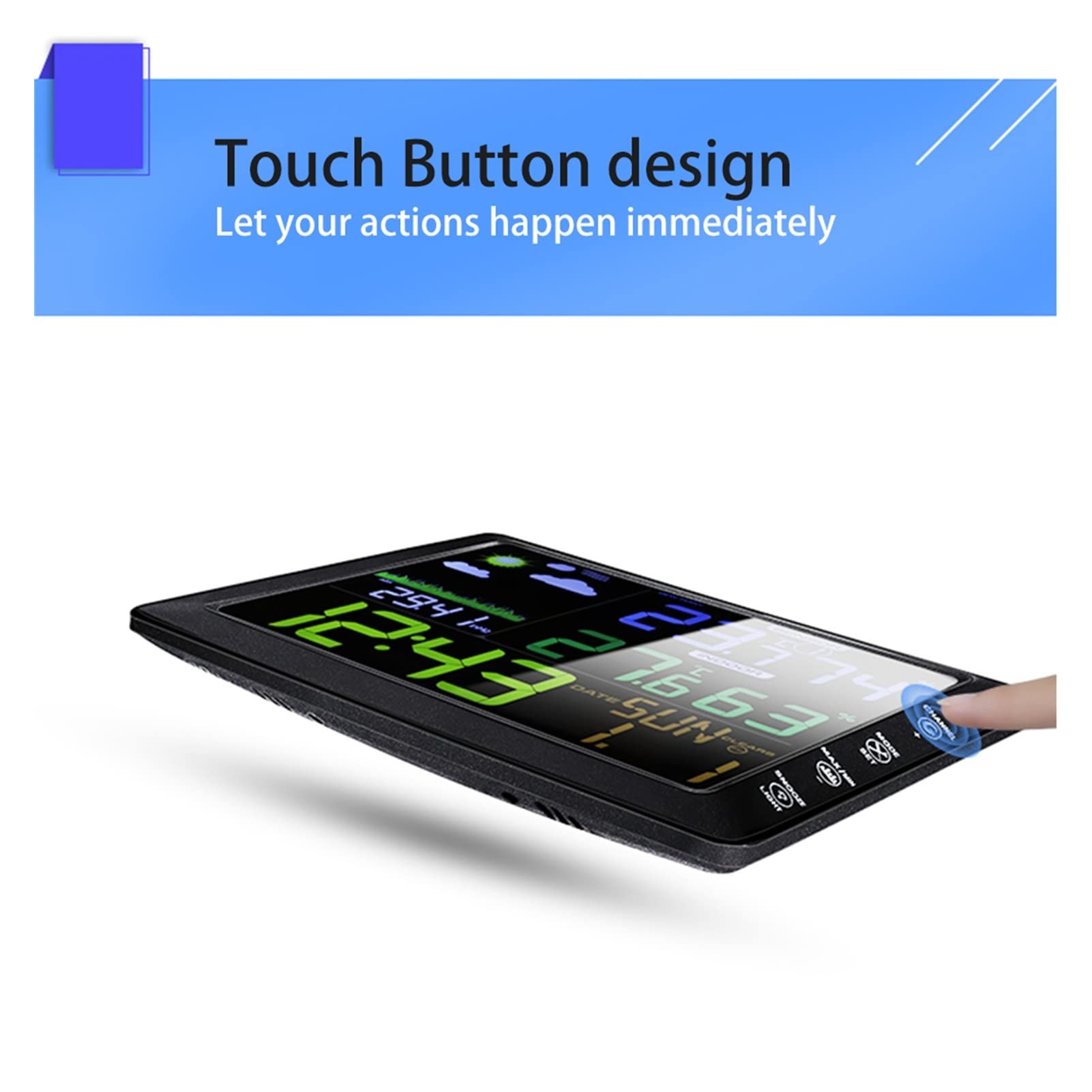 Stacja pogodowa Cyfrowa termometr Higrometr Indoor Outdoor LCD Display Duży ekran