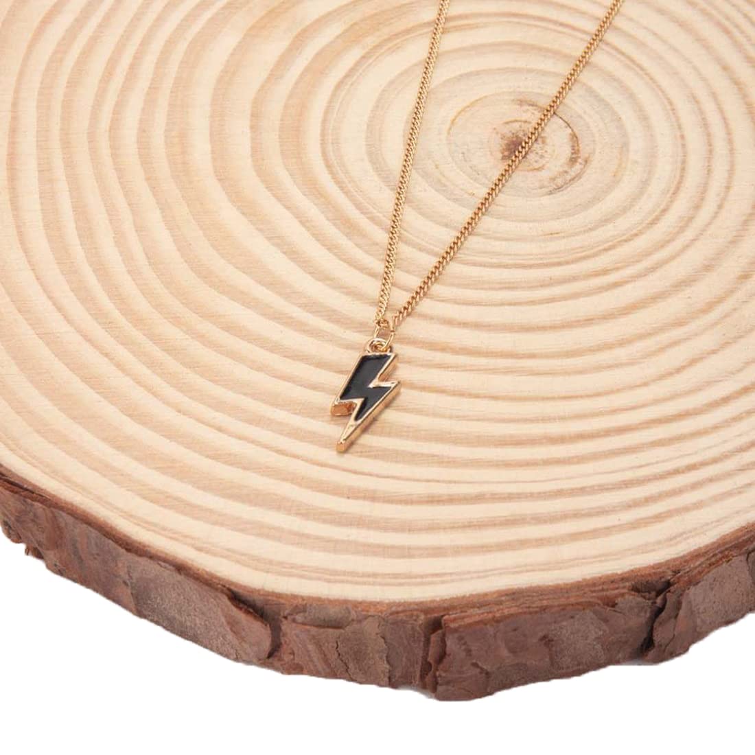 Lilly & Sparkle Alloy Gold Toned Lightning Bolt Pendant Necklace for Women (B09DT76RPR) Amazon Price History, Amazon Price Tracker