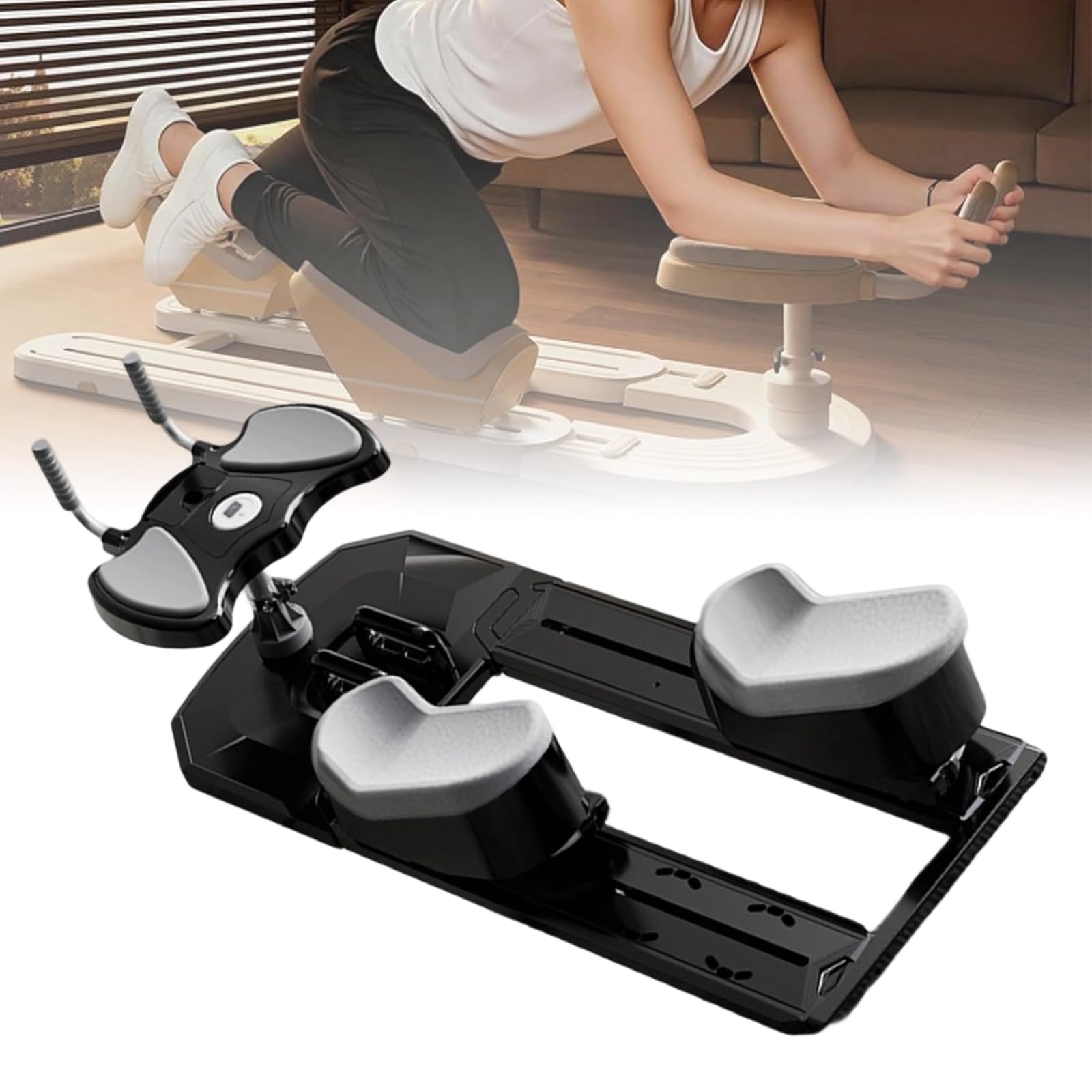 Xjymposium Twist And Stretch Trainer, Spinal Support Belt With Digital Timer, Up To 100 Kg Load Capacity, For Abdominal Muscle Training, Waist Toning And Leg Stretching Black