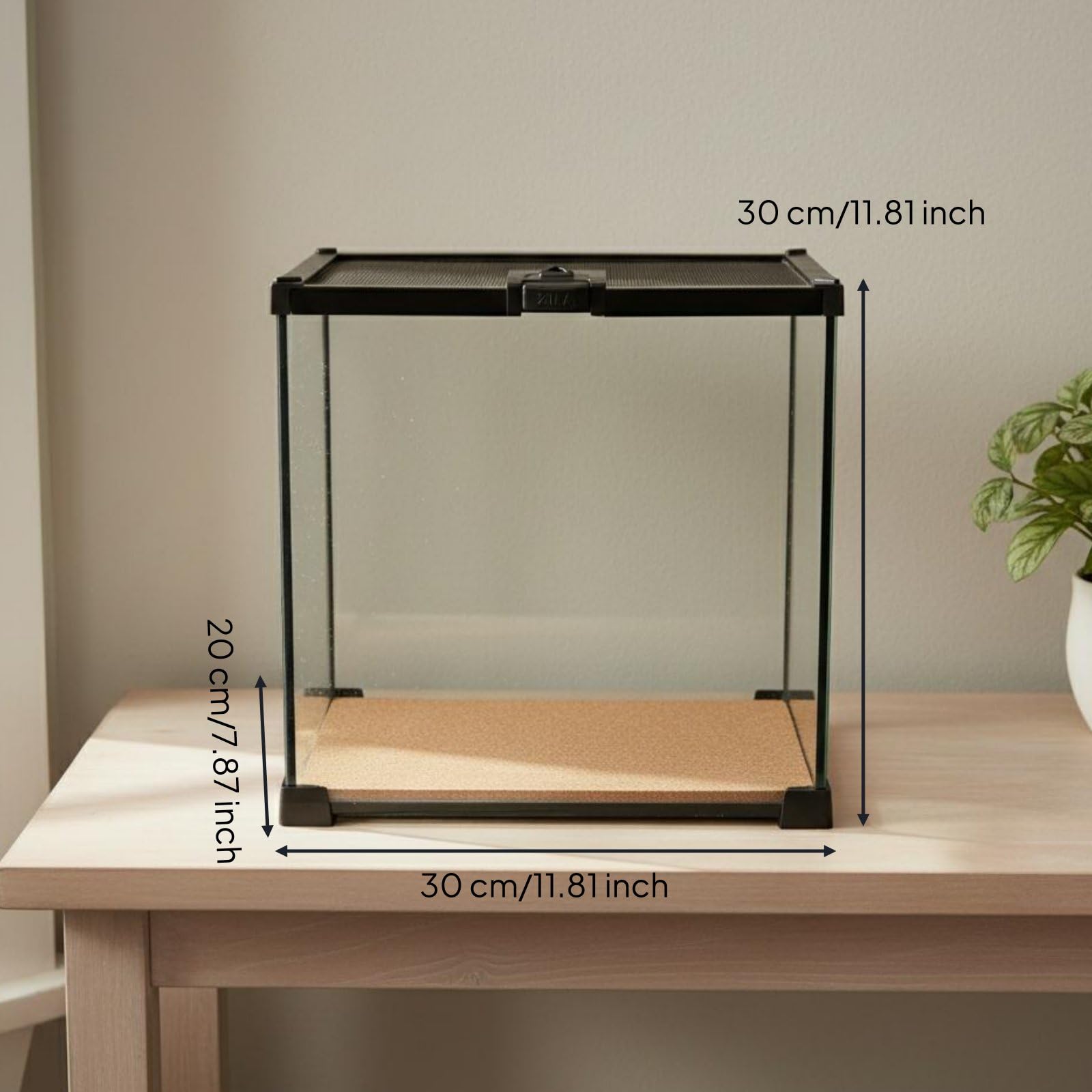 Milageto Terrario para Reptiles Robusto Acuario Apilable Ventilación de Malla Fina Estructura de Fácil Acceso Adecuado para Ranas Cornudas Tortugas Hogar y Oficina, 30x20x30cm