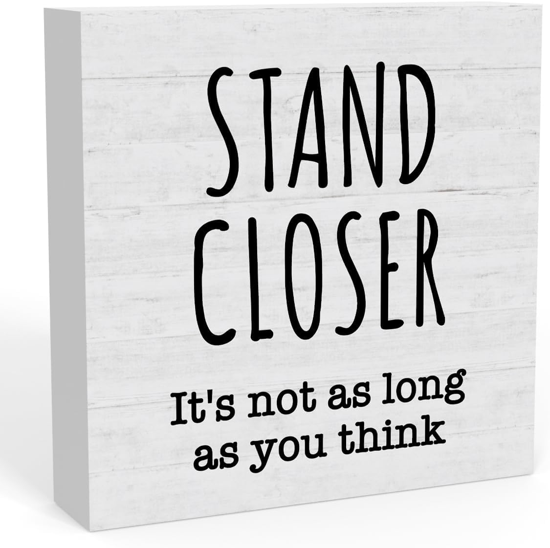Pibonto Women's Desk Decor 5X5 Inch Funny Stand Close, Home Bathroom Decor For Shelves, Humor Guest Half Bathroom Decorations Shelf Toilet Restroom Wall Decor Gifts For