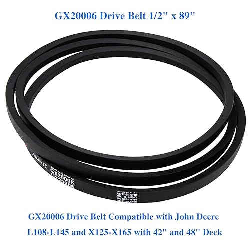Miniatura 4 de GX20006 UC30568 Correa de transmisión 1/2 "x 89" para John Deere D110, D120, D125, D130, D140, D155, D160, D170, L110, L111, L118, L120, L130