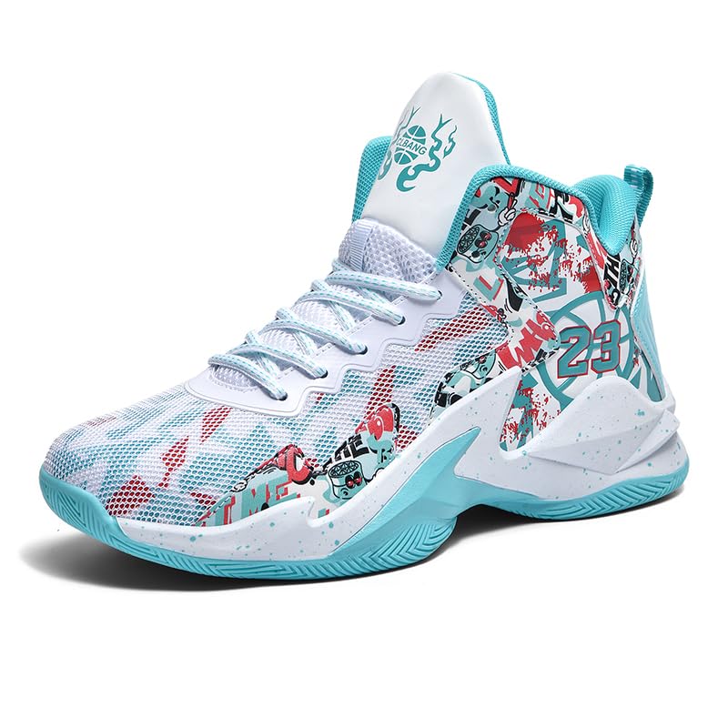 Basketball Shoes for Boys and Kids, Walking Running Shoes Breathable Comfortable Boys Sneakers for Little and Big Kids