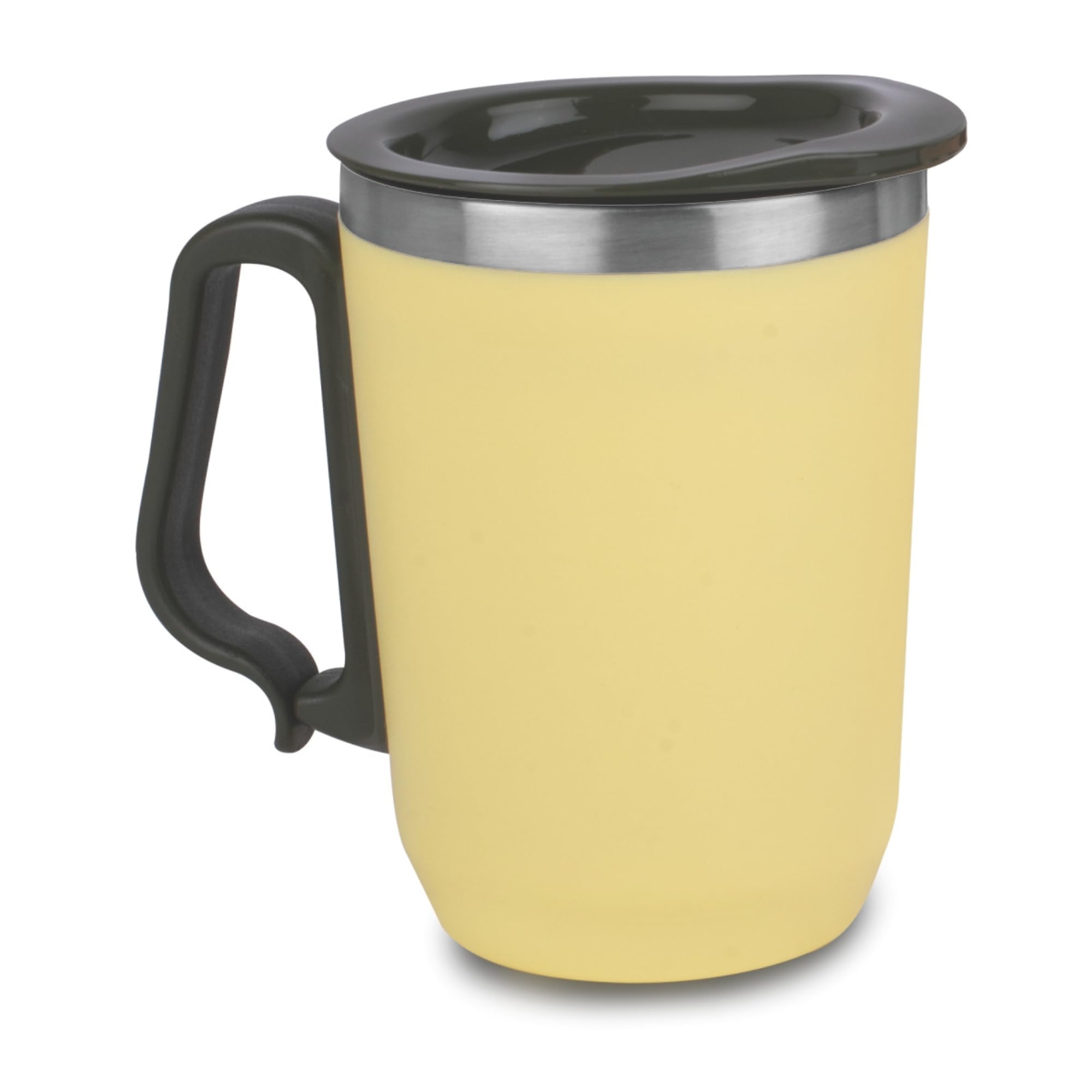 Power Plus Foggy+ Stainless Steel Coffee Mug with Carabiner Handle | Leakproof Cap | Capacity 350ml Coffee Mug for Office | Travel Coffee Mug (Peach)