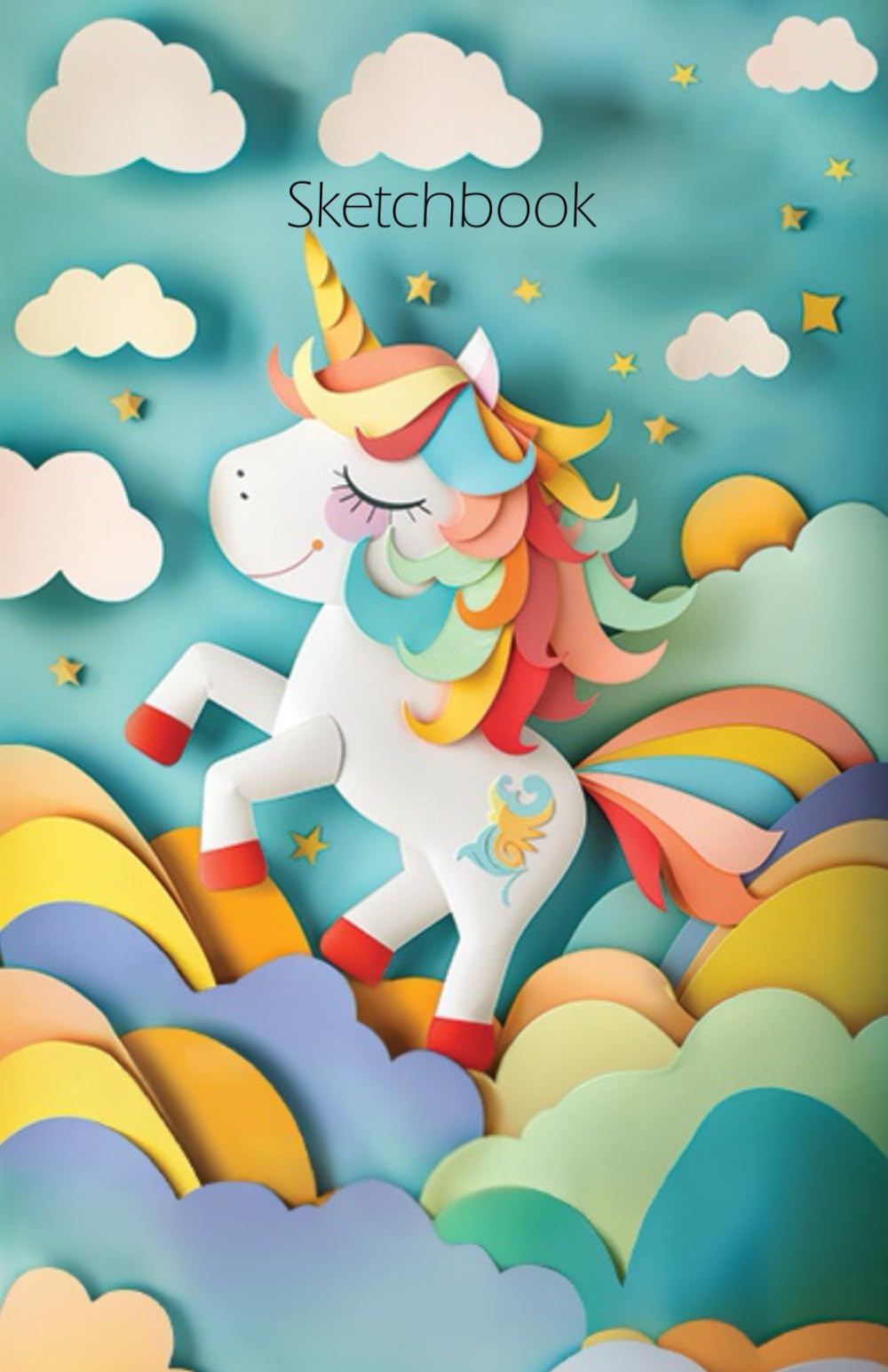 Sketchbook: Mini Sketch Pad - Travel Size Sketchbook for Kids - Sketchbook for Unicorn Lovers - 60 Pages - Lightweight, Easy to Carry - Perfect for ... Airplane Activities, Restaurants, and School