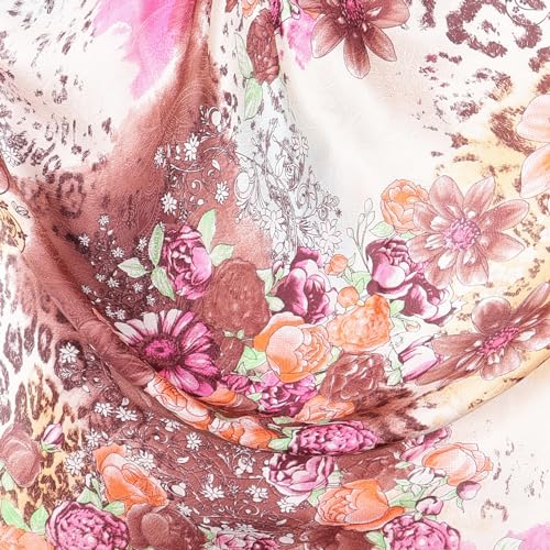 MuLanLegend Turkish Silk Scarf | Light Weight Jacquard Silk Square Scarf | Head Wear Wrap | Creative Design Style2