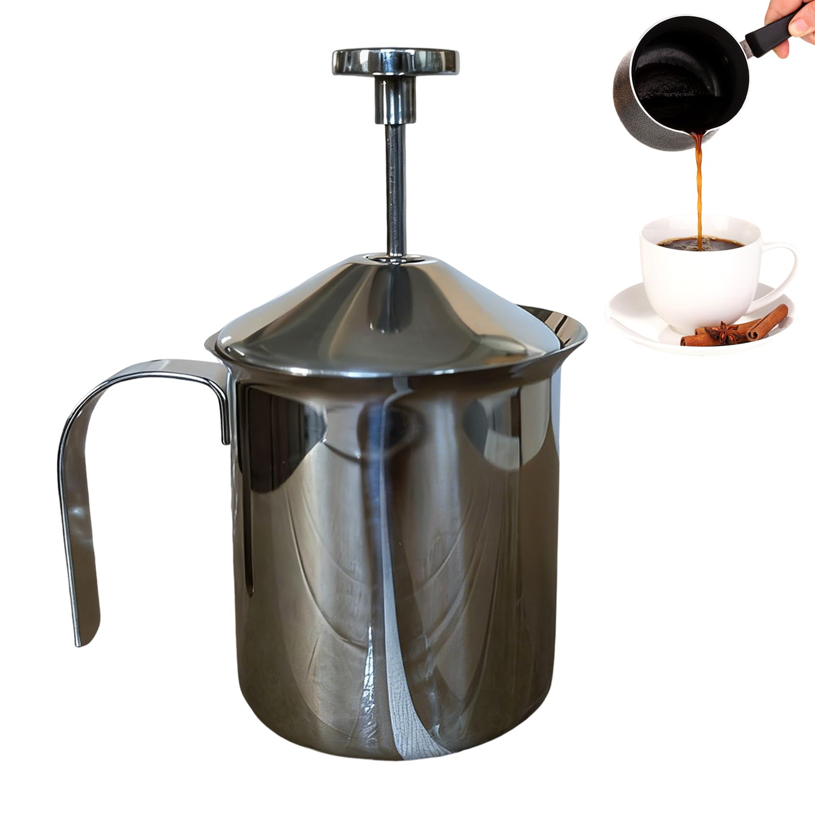 Mousseur à lait en acier inoxydable durable pour crème et latte