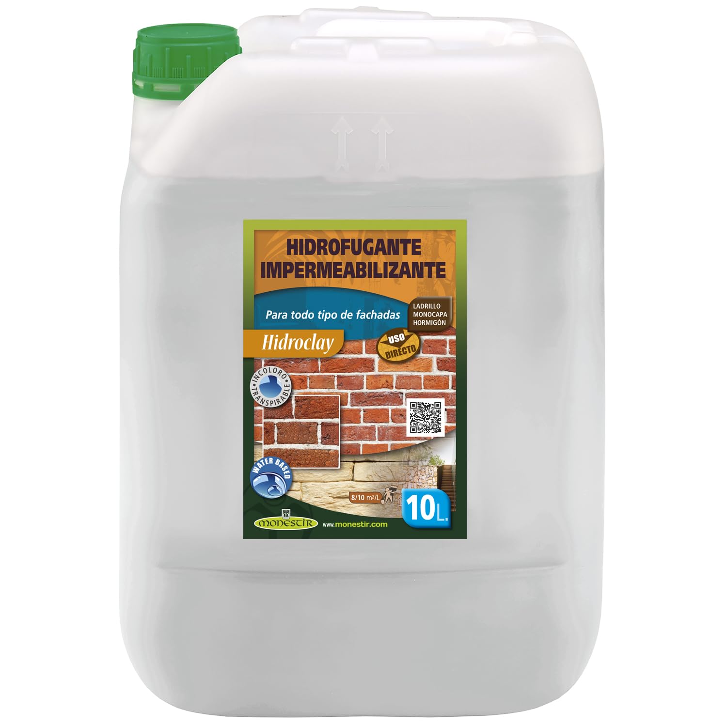 MONESTIR Hidroclay, Hidrofugante Impermeabilizante de Fachadas, 10L