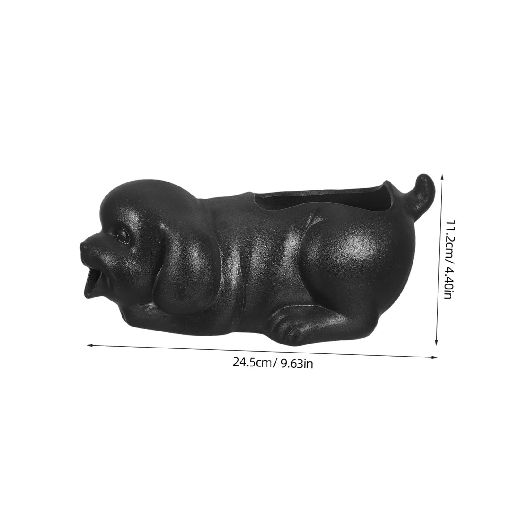 SHINEOFI Keramik Wasserfall-spucker Hund Form Langlebiger Tischbrunnen mit Pflanzen-Topf Natürlicher Filter für Aquarium und Garten Zirkulierender Bonsai-brunnen Dekorative Fischteich