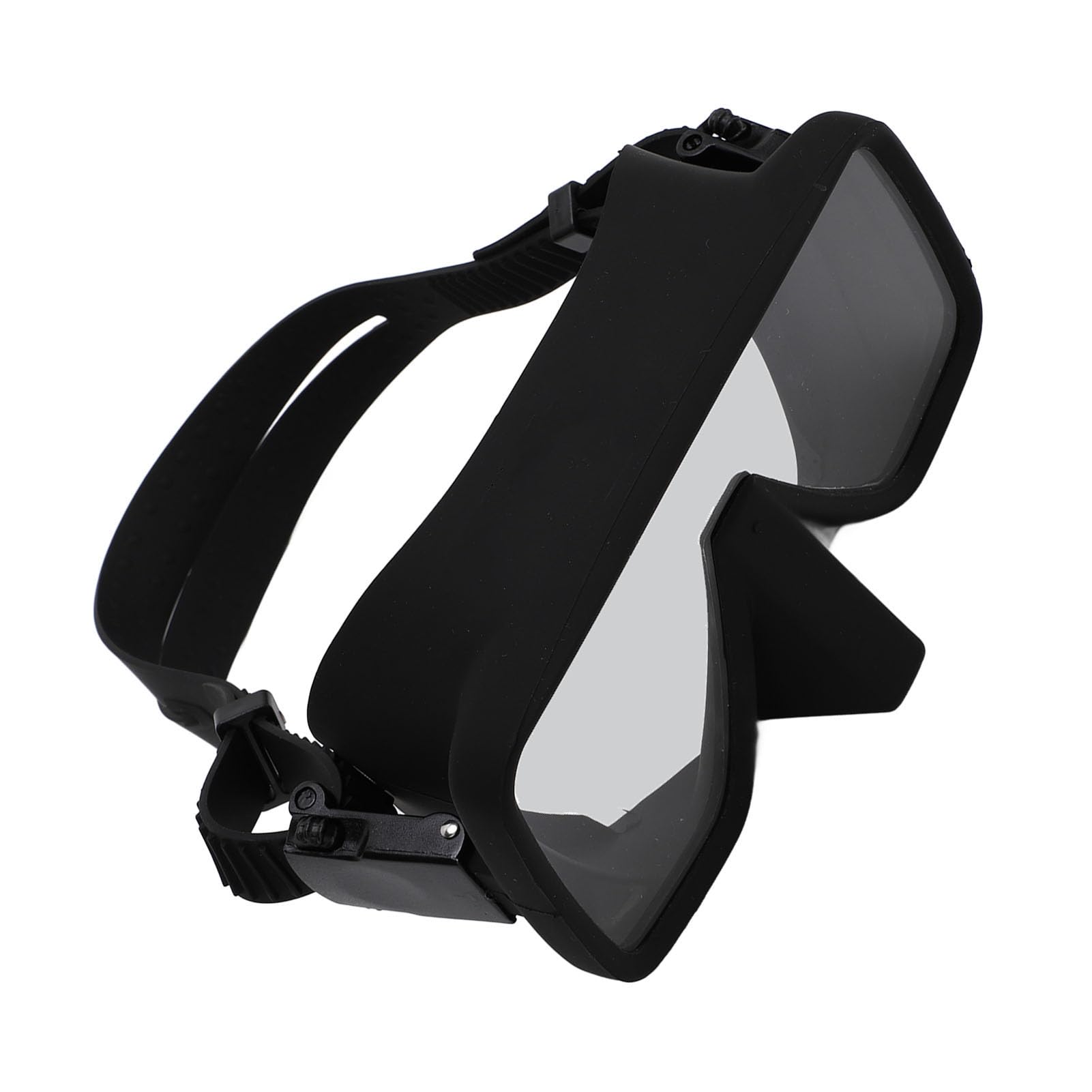 Elegante Taucherbrille, Silikon, schwarz, HD, gehärtetes Glas, auslaufsicher, zum Schnorcheln, Tauchen, Apnoe