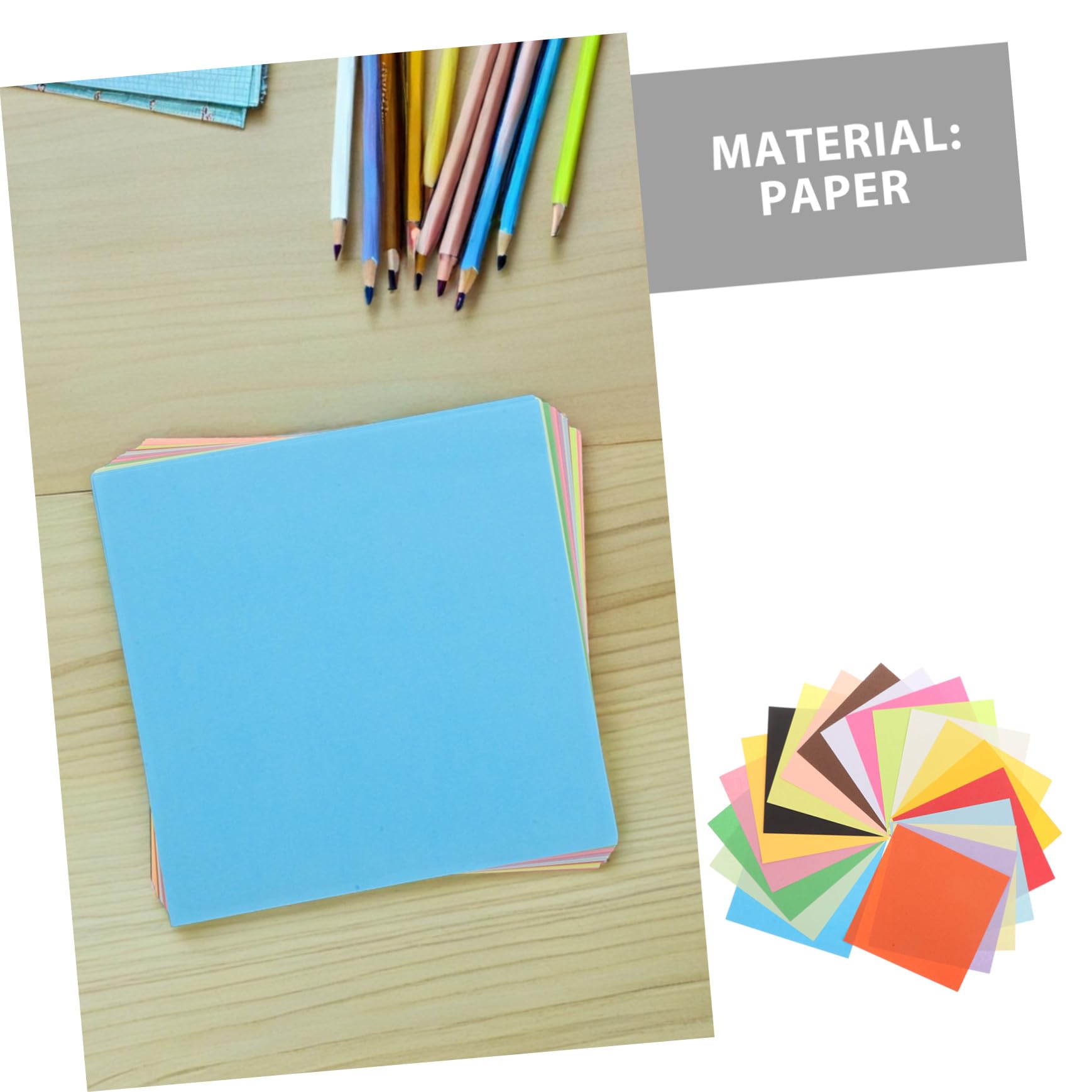SOLUSTRE 600 Stück Teiliges Origami Papier Farben Doppelseitiges Faltpapier für DIY Bastelprojekte Kunsthandwerk Reißfestes Handgemachtes Quadratisches Bastelpapier für Schule und Zuhause