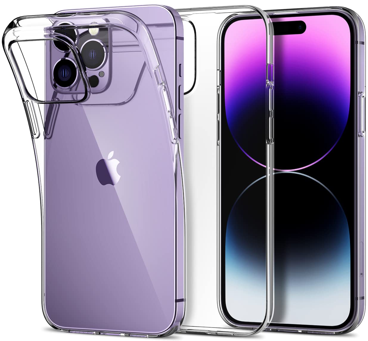 Aeska Case for iPhone 14 Pro Clear, Ultra [Slim Thin] Flexible Scratch Resistant Transparent TPU Shockproof Gel Rubber Soft Silicone Protective Phone Case Cover for iPhone 14 Pro 6.1-inch (Clear)