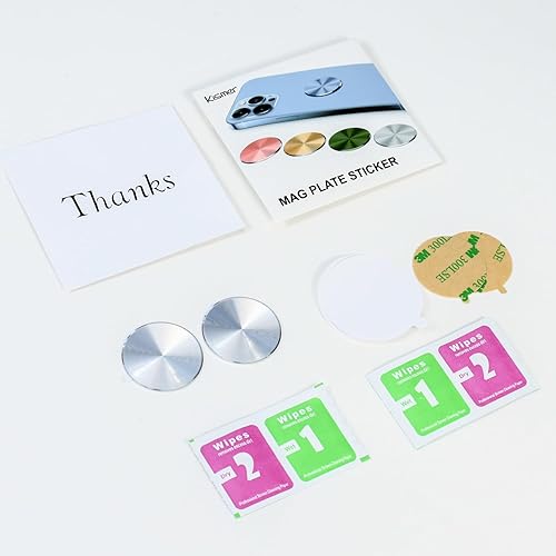 Miniatura 10 de Paquete de 2 adhesivos para placa de metal para soporte magnético de teléfono de automóvil, adhesivo para cuna (compatible con soportes magnéticos),